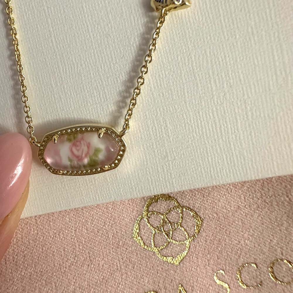 🎀Kendra Scott x LoveShackFancy 🎀 Elisa in Marie Pink Heirloom new with bag - Picture 12 of 15